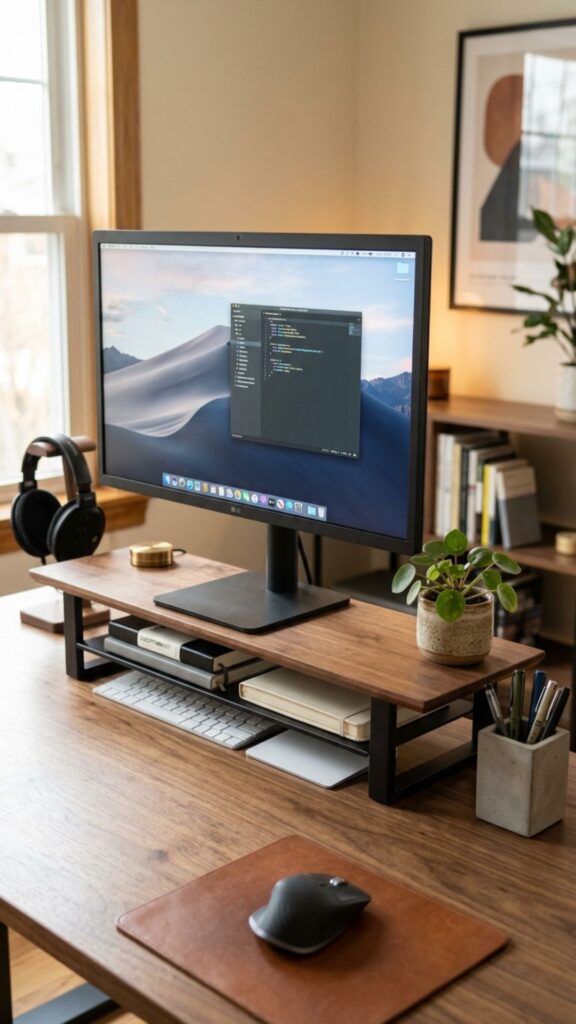 11. Add a Desk Shelf or Monitor Riser