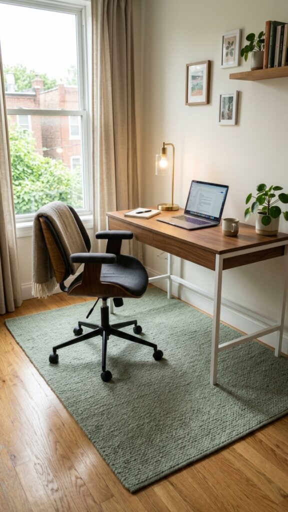 11. Add a Green Area Rug