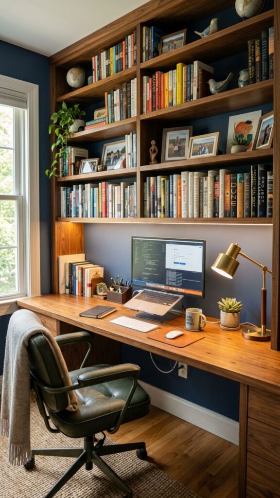 11. Build a Long Desk Into an Alcove