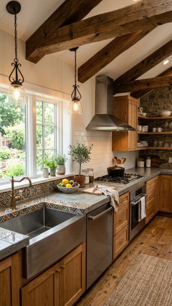 11. Concrete Counters with Tile Inlay