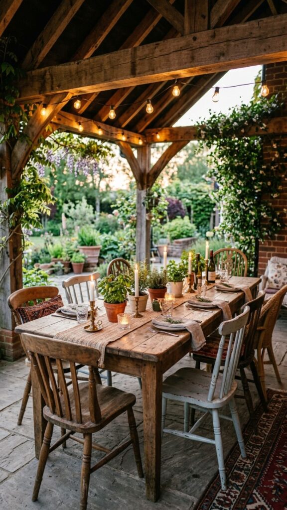 11. Create a Cozy Dining Nook With a Farmhouse Table
