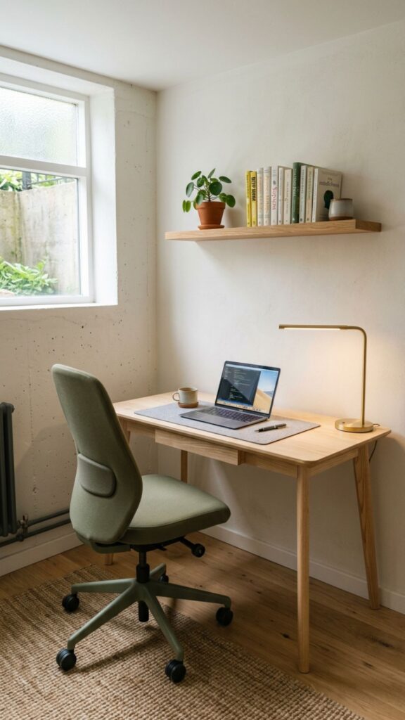 11. Create a Minimalist Basement Workspace