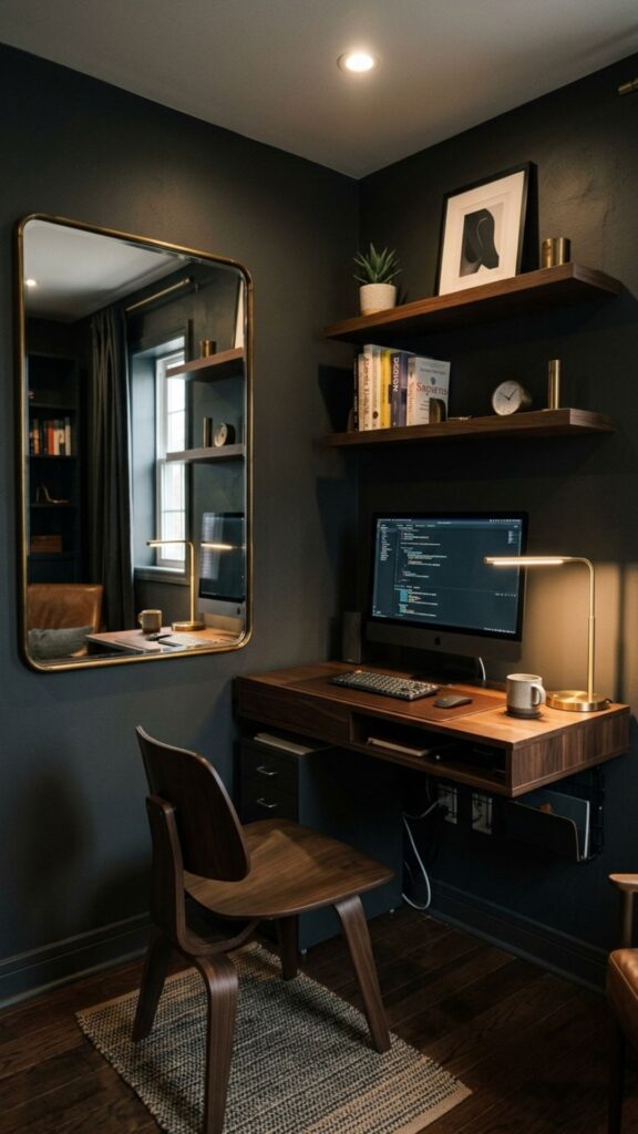 11. Create a Small Dark and Moody Home Office