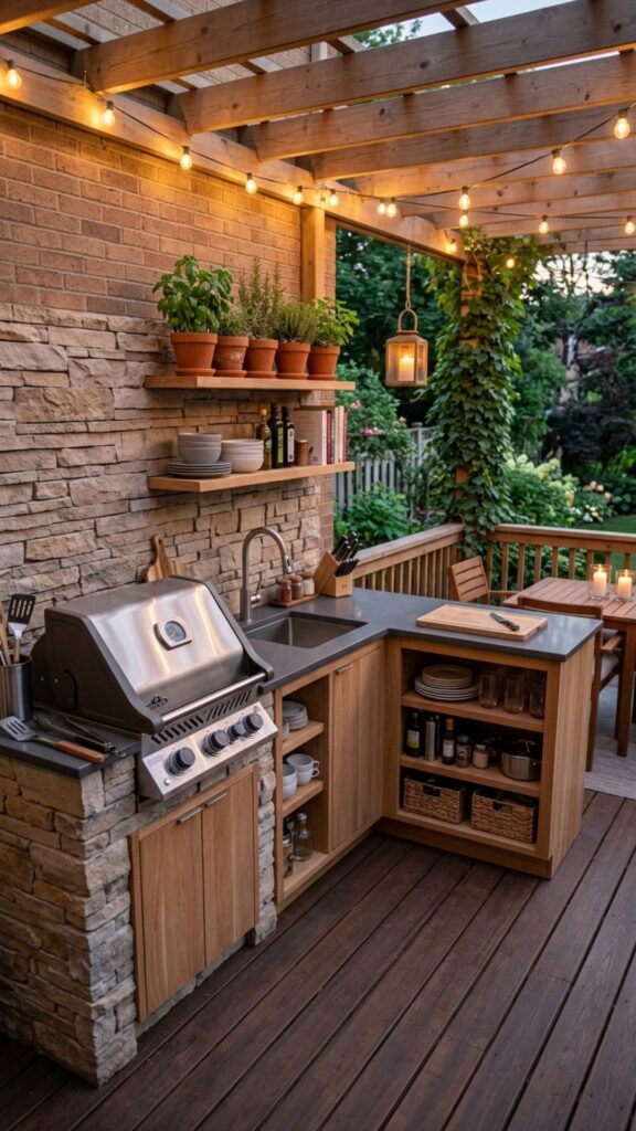 11. Design a Small Corner Outdoor Kitchen