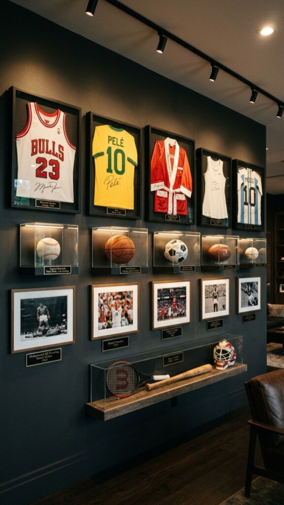 11. Display Sports Memorabilia Like a Collection
