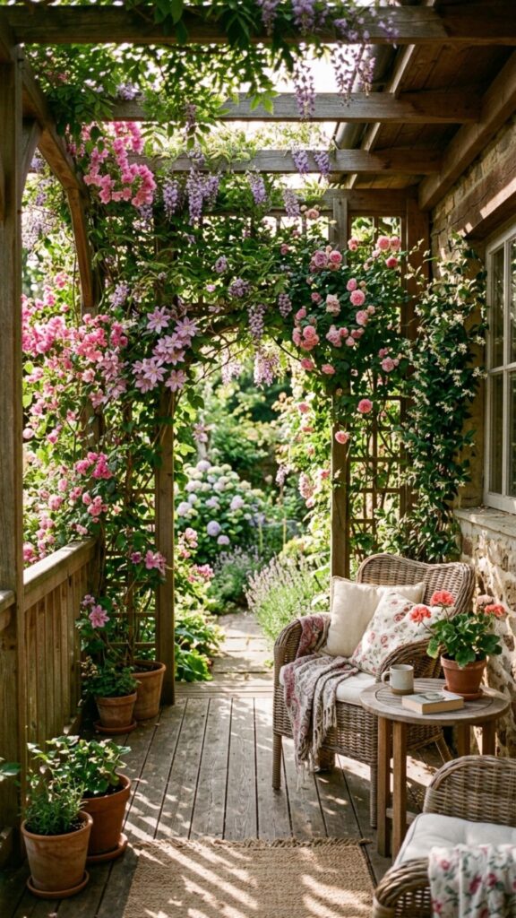 11. Drape Climbing Vines Over a Trellis