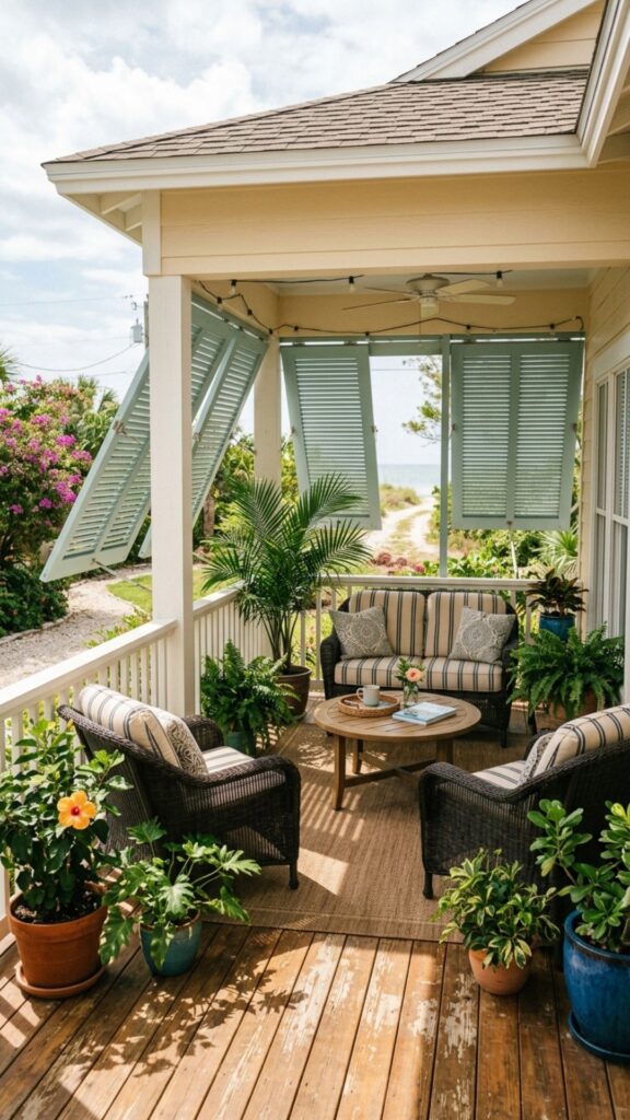 11. Install Bahama or Louvered Shutters