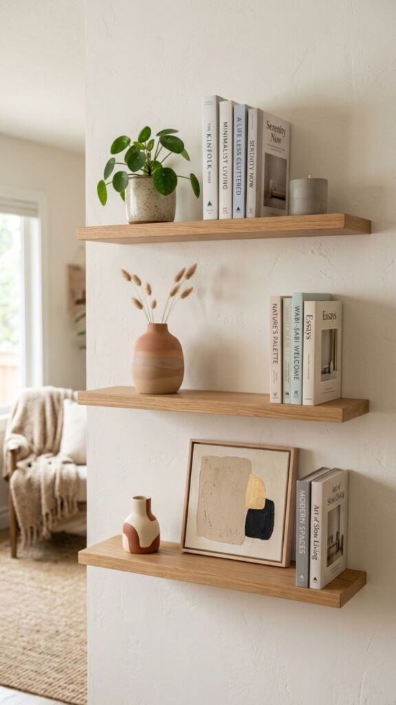 11. Install Floating Wooden Shelves