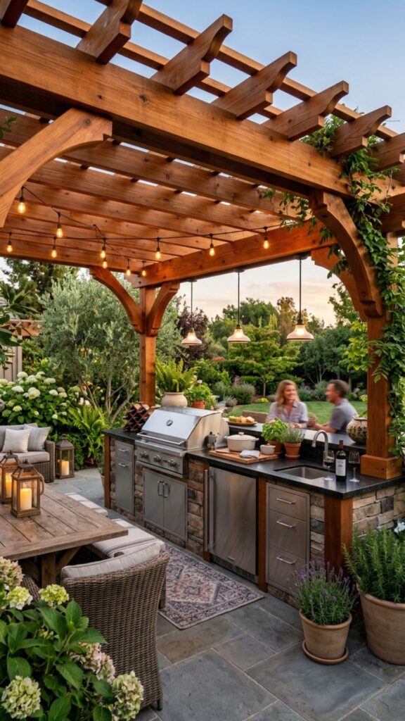 11. Install a Pergola or Roof for Shade and Shelter