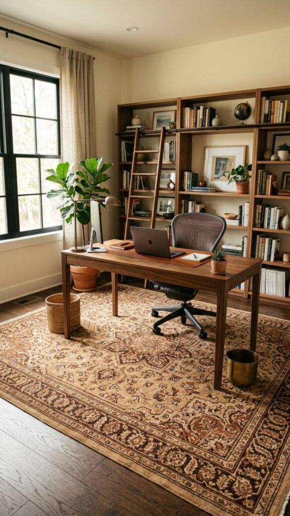 11. Introduce Brown Through a Large Area Rug