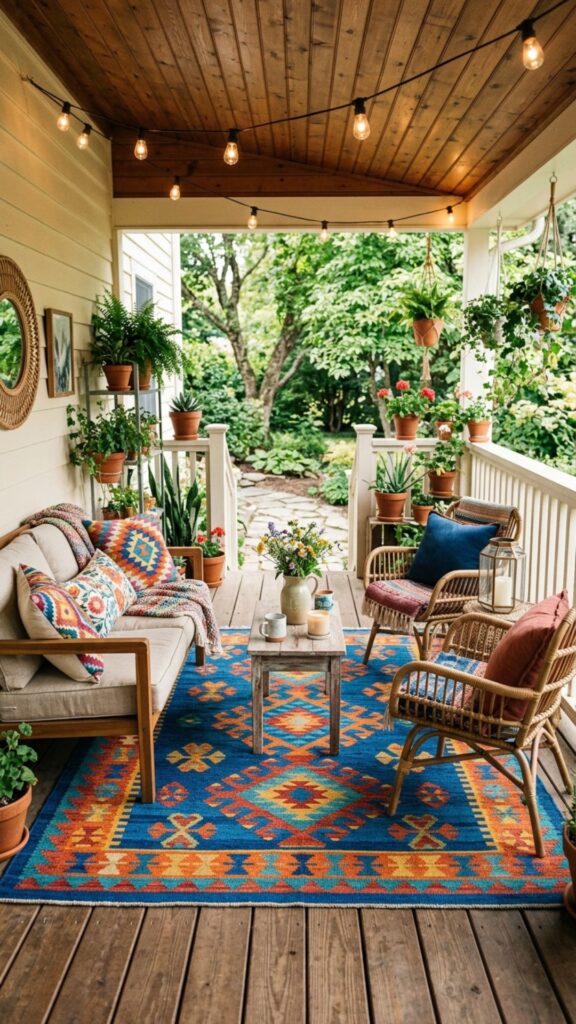 11. Lay Down a Stylish Outdoor Rug