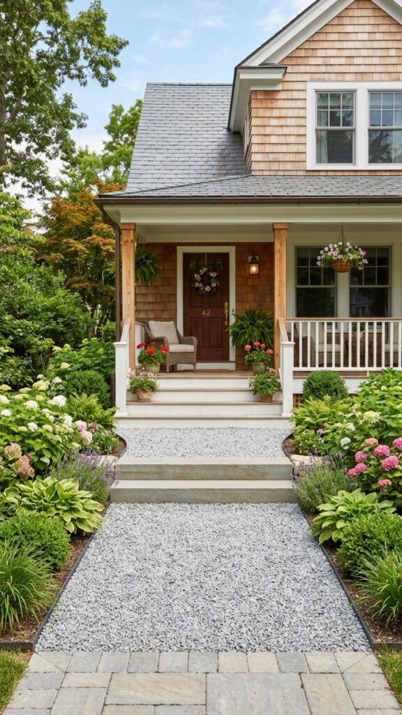 11. Line Your Porch Steps With Gravel