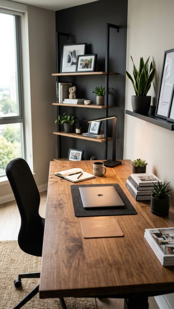 11. Mix Wood With Black Accents