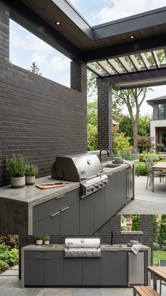 11. Modern Brick Kitchen with Clean Lines