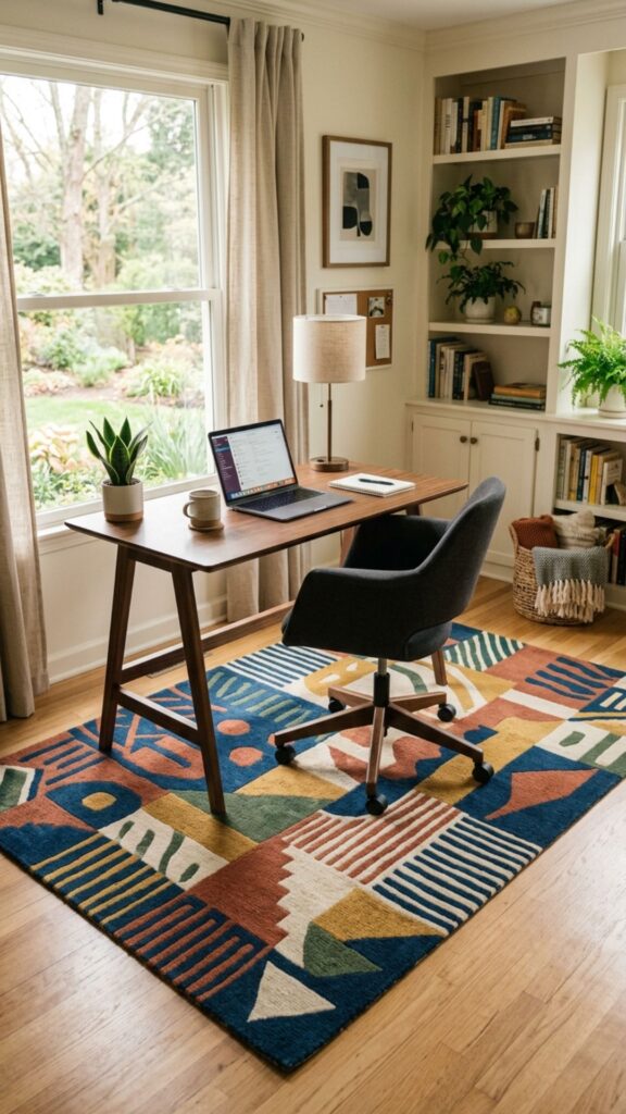 11. Pair the Desk With a Statement Rug