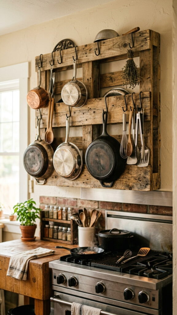 11. Pallet Pot and Pan Rack