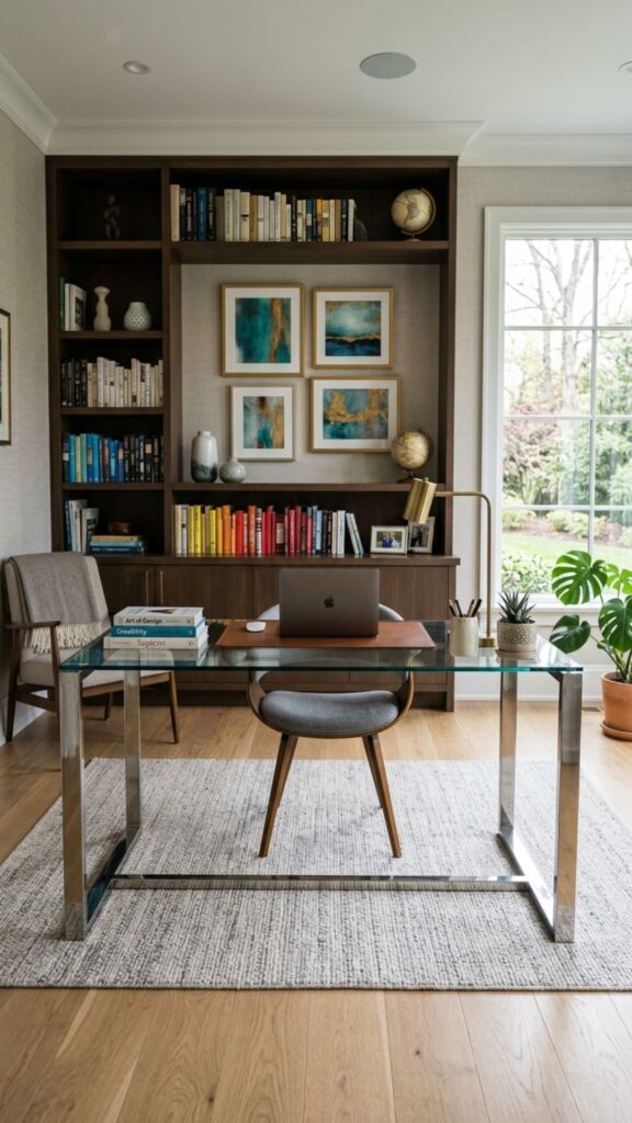 11. Place the Glass Desk in the Center of the Room