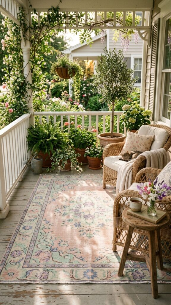11. Roll Out a Pastel Outdoor Rug