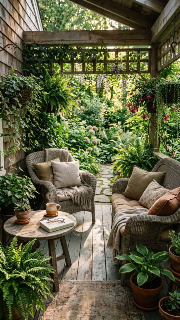 11. Set Up a Seating Nook Among Greenery