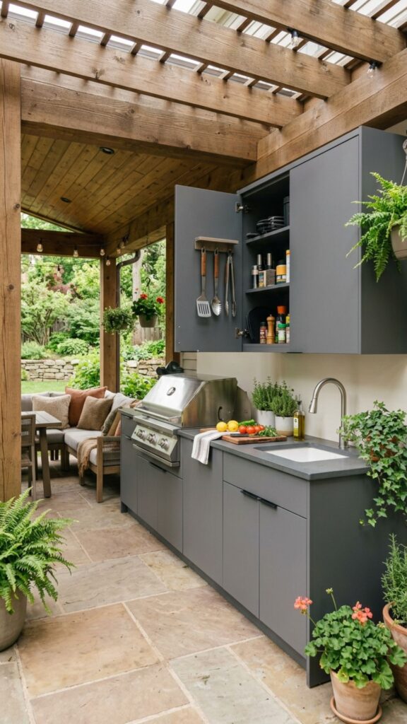 11. Use Outdoor Cabinets for Hidden Storage