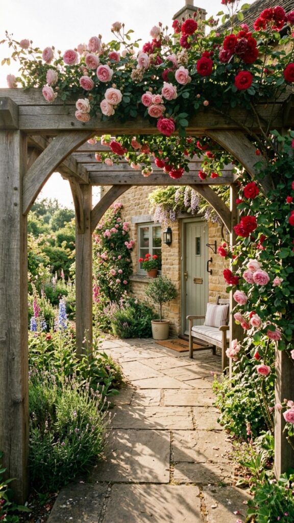 12. Add a Pergola or Trellis Element