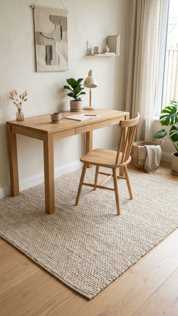 12. Add a Textured Neutral Rug