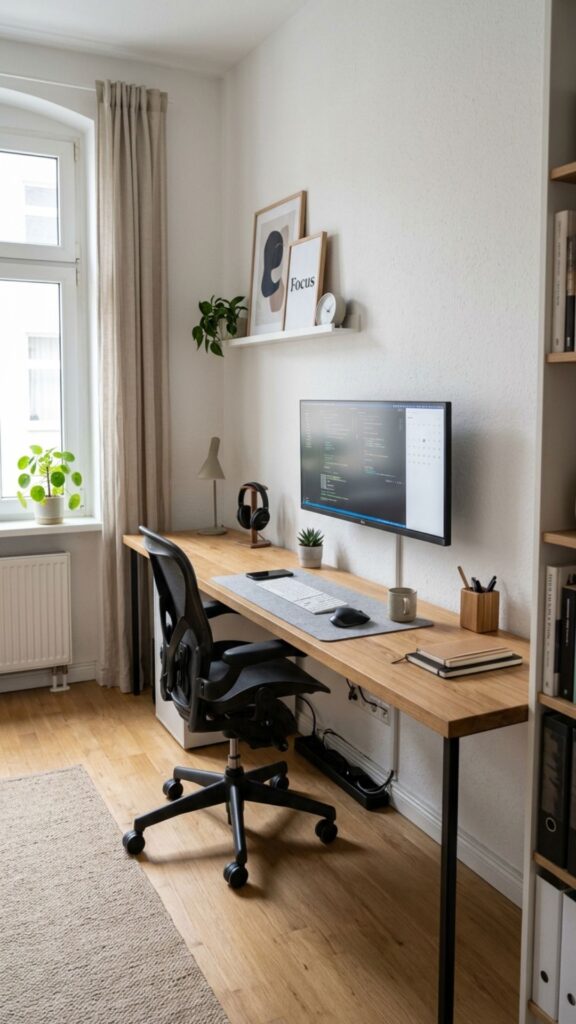 12. Choose a Narrow Long Desk for a Small Room