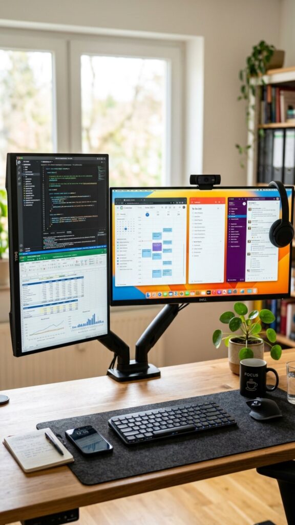 12. Create a Productivity-Focused Vertical Monitor Setup