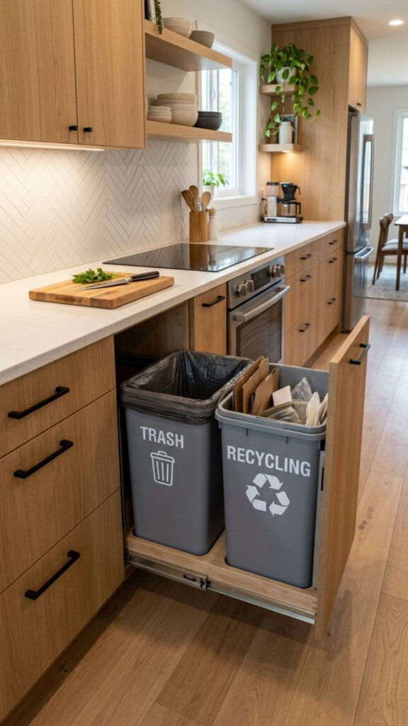 12. Create a Pull-Out Trash and Recycling Station