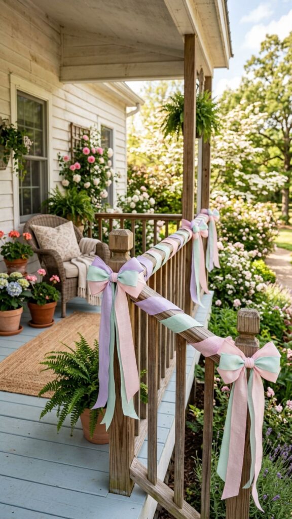 12. Decorate the Railing with Ribbon