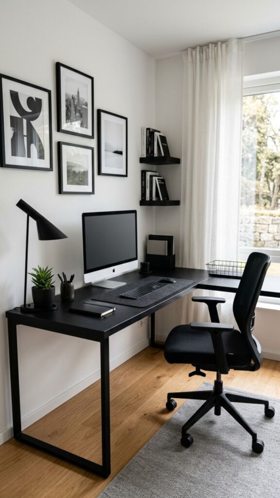 12. Design a Black and White Office