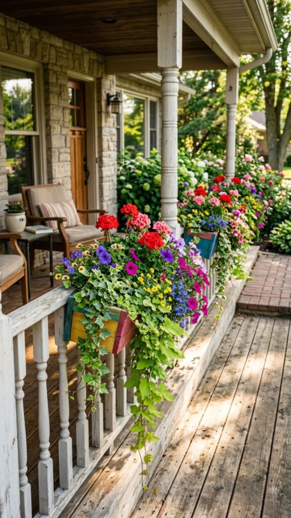 12. Dress Up the Railing with Planters