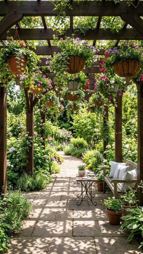 12. Hang Plants from a Pergola or Beam