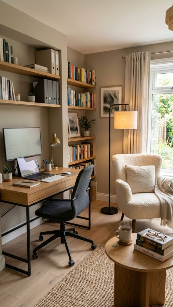 12. Make a Dual-Purpose Office and Reading Corner