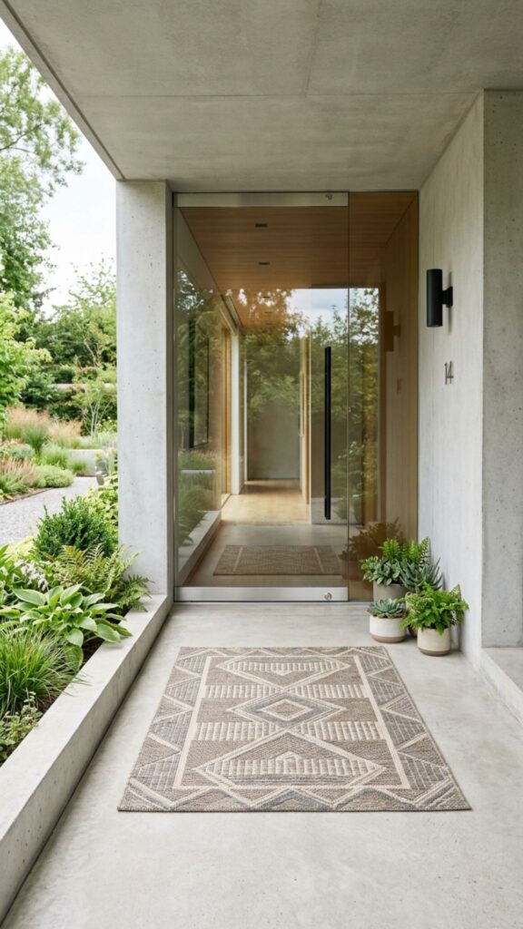 12. Match a Glass Door to a Modern Concrete Porch