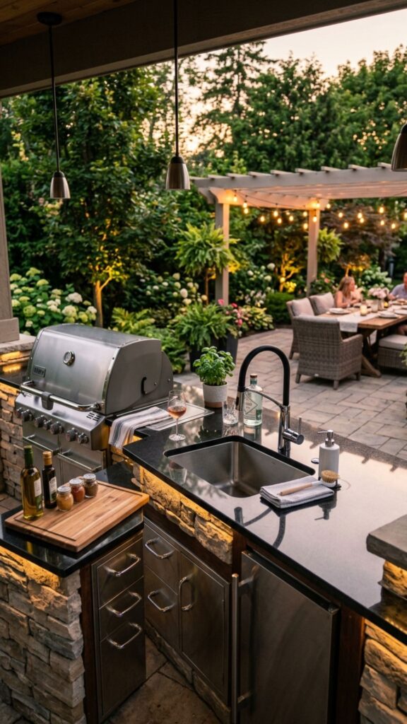12. Outdoor Sink With Hot Water — Wash Up Where You Cook