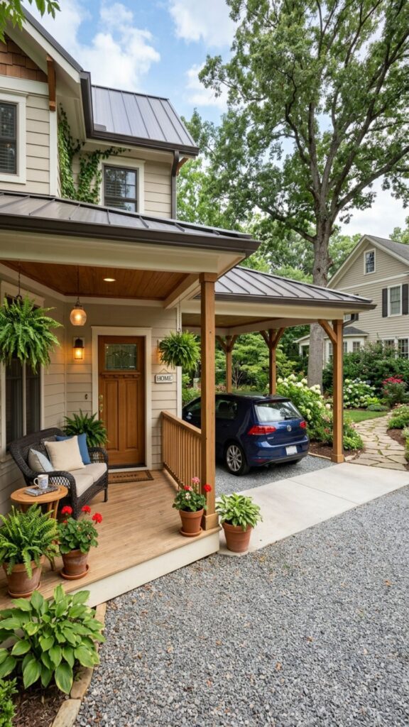 12. Porch With a Carport Instead of an Enclosed Garage