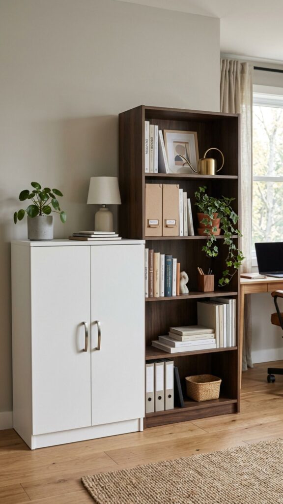 12. Repurpose Furniture Into Office Storage