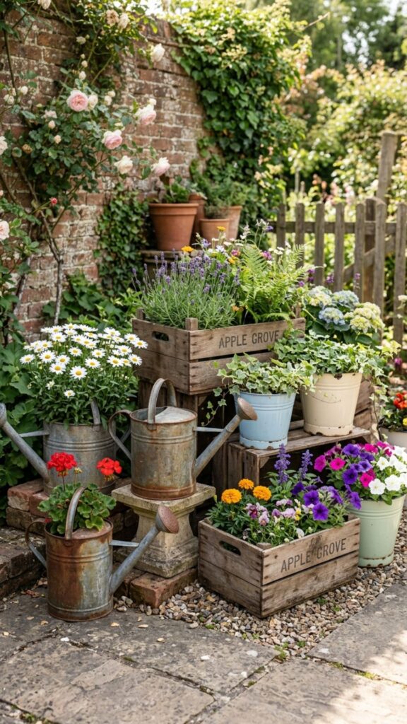 12. Repurpose Vintage Containers as Planters