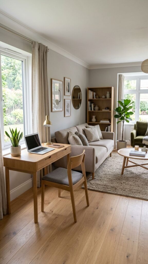 12. Use a Corner Desk in the Living Room