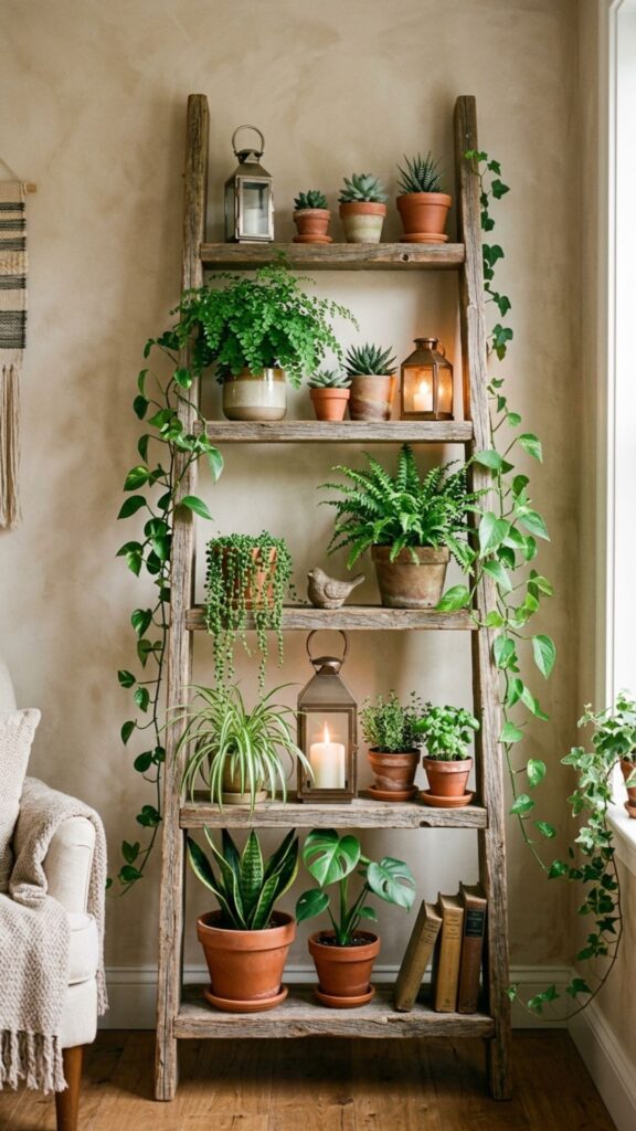 12. Use a Ladder Shelf for Plants