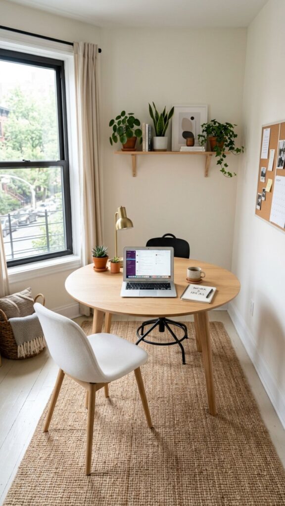 12. Use a Round Desk for Small Spaces