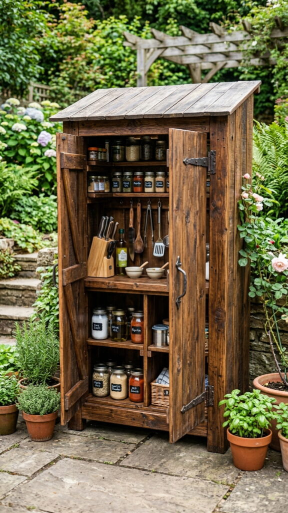 12. Weatherproof Pallet Pantry Cabinet