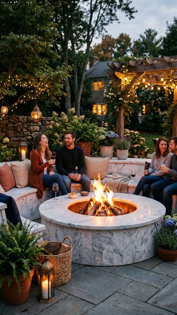 13. Marble Firepit Ledge