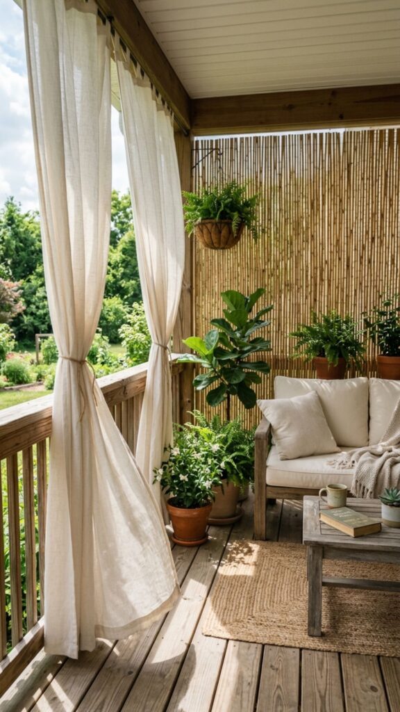 13. Add Privacy with Curtains or Screens