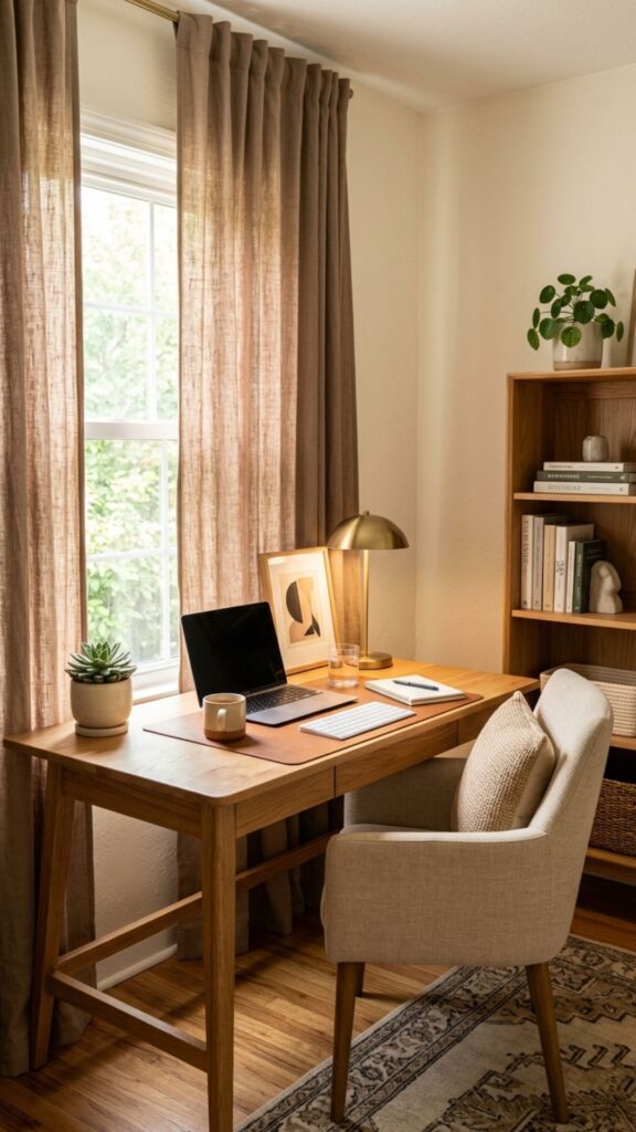 13. Add Texture With Brown Curtains