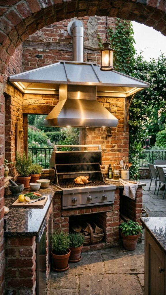 13. Brick Alcove Kitchen with Overhead Cover