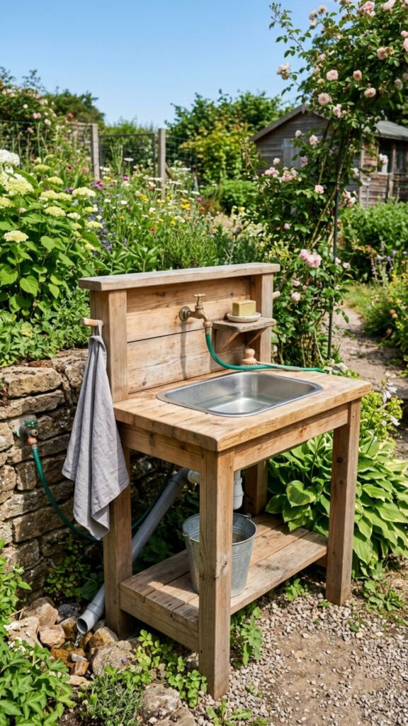 13. Build a Sink Station with a Garden Hose