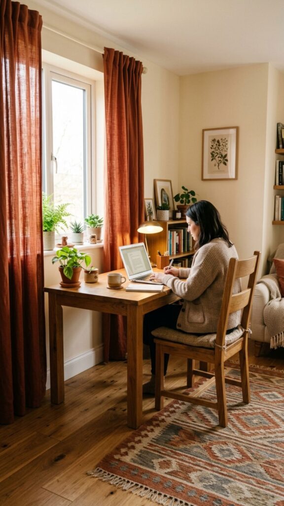 13. Choose Warm Terracotta Curtains