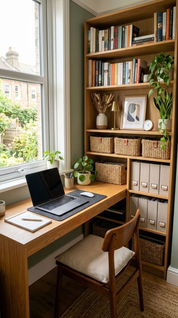 13. Combine Your Desk With a Bookcase